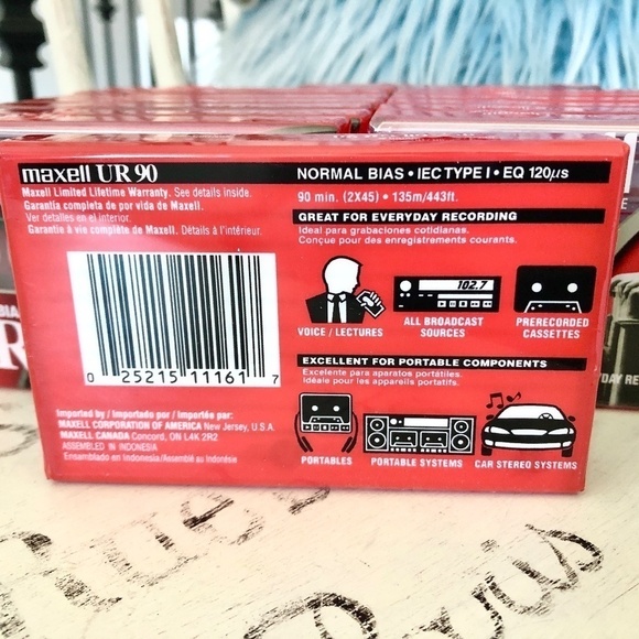 Maxell, Blank Cassette Tapes, 15, Blank Audio Cassette Tapes, 90 Minutes, New - Picture 5 of 6
